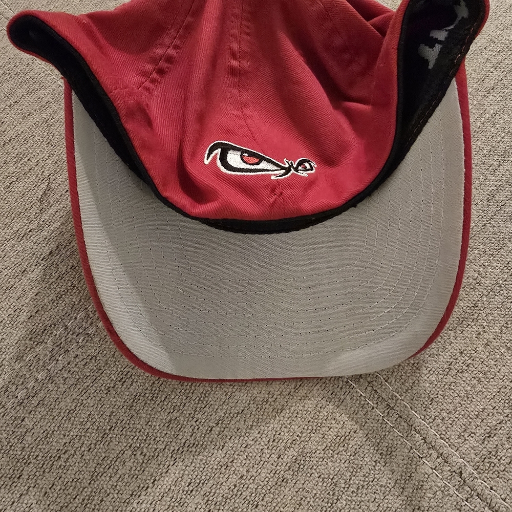 Vintage Y2k No Fear FLEXFIT Red, Orange, Black, Embroidered Baseball Cap Hat O/S - Picture 3 of 7